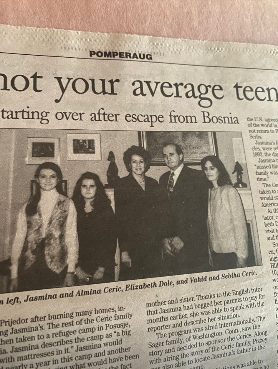 Newspaper Article Featuring Jasmina Ceric